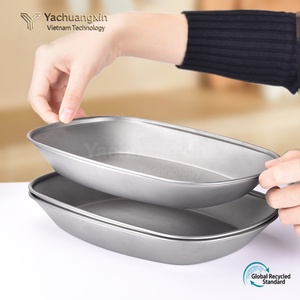 Assiette à poisson d'extérieur en titane pur, assiette à vapeur pour pique-nique, assiette à salade de fruits, assiette à légumes à fond plat pour la maison, portable - Product Image 4