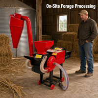 Broyeur de paille et de fourrage mobile électrique avec trémie d'alimentation automatique pour l'alimentation des animaux de ferme
