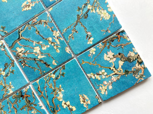 Ds Luxury Inkjet Printing Square Mixed Dark Green Design Stone Tile Decoration rivestimenti per pareti piastrelle mosaico di marmo - Product Image 6