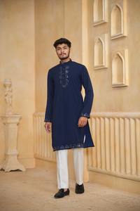 Espejo de diseñador V Flyer de alta calidad, trabajo manual Kurta, diseñador de pecho superior, ropa festiva y cualquier ocasión Kurta para hombres - Product Image 2