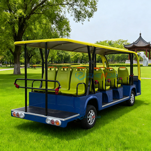 ZhenDa Electric Sightseeing Bus 11 Seats Blue Yellow Open Top Passenger Transport Vehicle Henan - Product Image 5
