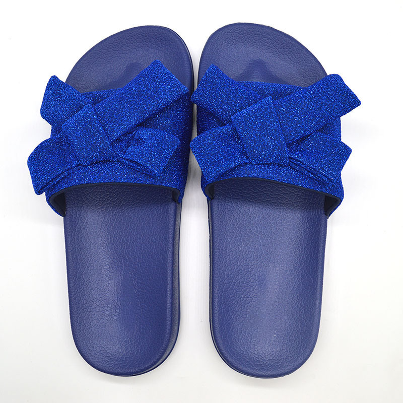 Fashion Summer Flat Slippers Bow Upper Soft Sole EVA PVC Women Slides Shoes 2023