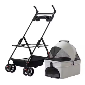 <span class=keywords><strong>Poussette</strong></span> pliable légère à quatre roues Petop pour chats et chiens, facile à installer, avec plateau pour nourriture et chariot de transport - Product Image 5