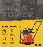 Compacteur à plaque vibrante BISON (CHINE) 7HP, force de 13KN, plaque de 57x44cm, profondeur d'impact de 30cm, pour la compactation du sol et de l'asphalte, certifié CE