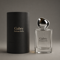Atomiseur de parfum à brume fine, vaporisateur unique rond 30ml 50ml 100ml, flacon de parfum de luxe personnalisé, boîte personnalisée, flacon de parfum au design personnalisé