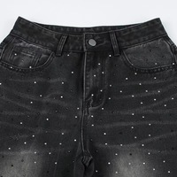 Jeans Boyfriend Décontractés Personnalisés pour Femme avec Strass – Coupe Ample en Denim