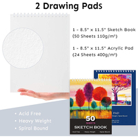 Kit de peinture, modèle de luxe en bois, 85 pièces, pour dessin, artisanal, avec crochets et 2 coussinets de dessin