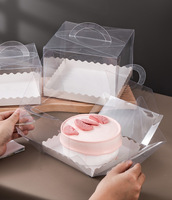 Boîte à gâteaux transparente d'anniversaire de 4 pouces 5 pouces 6 pouces Handel Boîte à gâteaux transparente en plastique rehaussée