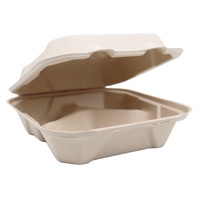 Boîte à lunch carrée en pulpe de canne à sucre de 9 pouces biodégradable écologique boîte à lunch jetable à clapet