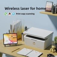 M30W Printer Laser A4 semua dalam satu, pemindai penyalin 17W Mini nirkabel hitam putih USB rumah kantor menggunakan stok ponsel dapat terhubung