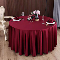 Nappe Ronde Moderne pour Banquet d'Hôtel, Tissu Satiné Épais Tissé, Lavable, Couleur Unie, Utilisation en Restaurant
