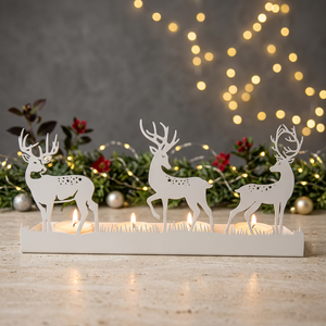 Modern Luxury Iron Antelope Cutwork Design Handmade <b>Tea</b> <b>Light</b> Candle Holder for <b>Christmas</b> Home Decoration Gifts - Product Image 2