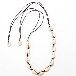 Collar de conchas marinas naturales hecho a mano, cadena de clavícula con cuentas de hilo de algodón, joyería única para mujer, accesorio de estilo bohemio - Product Image 3