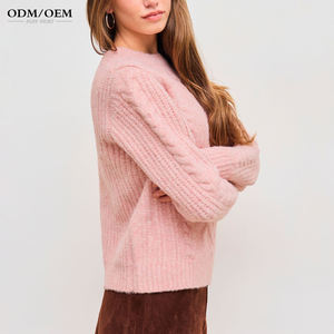 เสื้อสเวตเตอร์ผู้หญิงลายถักแบบคลาสสิก พร้อมโลโก้สั่งทำพิเศษ คอกลม สวมใส่สบาย เหมาะสำหรับฤดูหนาว - Product Image 2