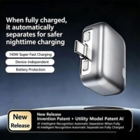 Chargeur rapide GaN 140W avec déconnexion automatique, adaptateur d'alimentation intelligent AI avec protection contre la charge excessive pour ordinateur portable, téléphone, tablette