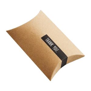 Custom printing pillow gift paper packaging boxes with clear PVC PET for candy gifts