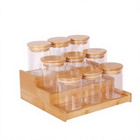 Ensemble de rangement pour bouteilles d'épices de cuisine avec bocaux en verre borosilicate de haute qualité, type sur pied, pour assaisonnements et sel