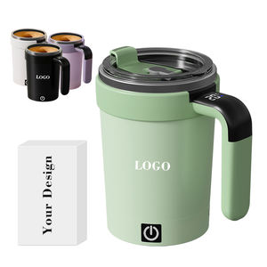 Mug à mélange automatique intelligent avec agitateur magnétique électrique, tasse à café de voyage anti-fuite avec poignée - Product Image 1