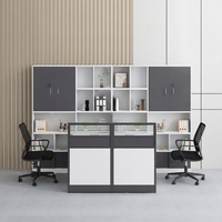 Poste de travail modulaire avec cloison de bureau et bibliothèque intégrée, table de travail pour personnel pour projet de bureau