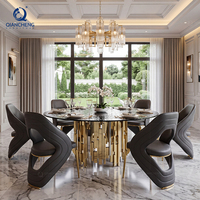 Projet personnalisé Hôtel Café Bar Restaurant Mobilier de luxe au design moderne Ensemble table à manger et chaises de mariage en acier inoxydable