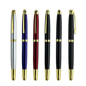 Gloss Black & Navy Blue Gold Trim Twist Metal Ballpoint <b>Pen</b>, Classic Luxury Rotating Executive Signature <b>Pen</b> Custom Logo - Product Image 2