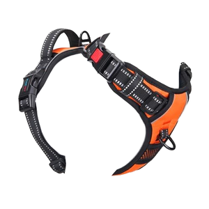 Arnés de Perro de Nylon Acolchado Sólido de Lujo Personalizado al por Mayor con Chaleco Reflectante, Asa Sin Tensión y Accesorios Metálicos con Botón - Product Image 1