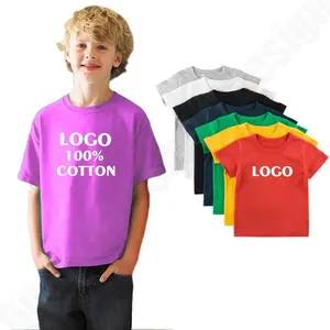 Custom Logo Kid Tshirts Children Clothes Wholesale 100% Cotton Tshirt 280gsm Thick Cotton Oversized T Shirts Blank Manufacturer