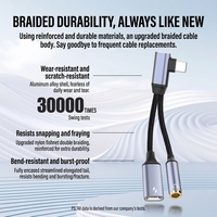 Adaptateur DAC USB-C 2-en-1 avec charge rapide PD et câble tressé en nylon pour téléphones et ordinateurs portables Type-C