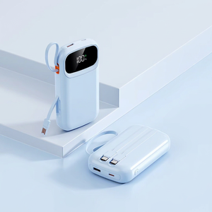 แบตเตอรี่สำรองแบบพกพาขนาด 10000mAh 22.5W ชาร์จเร็ว พร้อมสายชาร์จในตัว จอแสดงผล LED แบตเตอรี่สำรองสำหรับเดินทางสำหรับ iPhone - Product Image 1