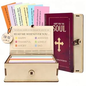 Caja de Versículos Bíblicos con 150 Tarjetas de Oración, Versículos Bíblicos con Caja de Madera, Regalo con Frases Inspiradoras para Cristianos - Product Image 1