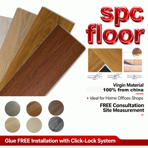 Dalles de sol en vinyle SPC à clic, couche de base brillante de 8 mm, 6 mm, 5 mm, grain de bois, écologiques, imperméables, utilisation en salle de sport, haute qualité - Product Image 4