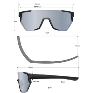 แว่นตากันแดด LMA <span class=keywords><strong>Sports</strong></span> <span class=keywords><strong>Eyewear</strong></span> ANSI Z87+  ออกแบบโลโก้ได้ตามต้องการ สำหรับผู้ชายและผู้หญิง เลนส์สีเขียวสะท้อนแสง UV400 คุณภาพสูง พร้อมแผ่นป้องกันด้านข้าง - Product Image 5