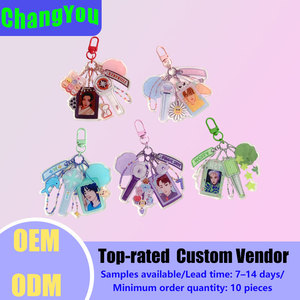 Vente en gros de porte-clés en acrylique Kpop <span class=keywords><strong>BT21</strong></span> double face personnalisés avec votre propre logo imprimé, porte-clés en plastique artisanal - Product Image 1