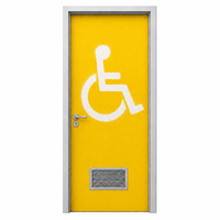 Porte de toilettes publiques pour écoles, porte intérieure personnalisée avec persiennes et quincaillerie