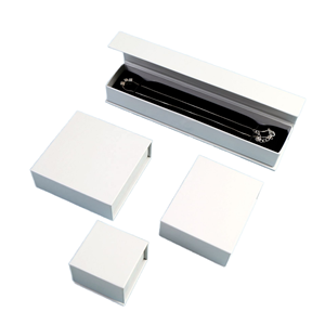 Caja de Joyería Blanca de Lujo con Interior Aterciopelado, Caja de Regalo Rígida con Logotipo Personalizado para Collar, Anillo y Pulsera - Product Image 1