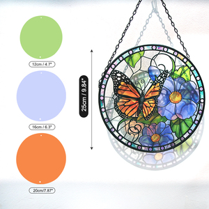 Atrapasueños de Vitral con Mariposas y Flores para Ventanas, Decoración Artística para Amantes de la Naturaleza y el Jardín, Regalo para Mujer - Product Image 2