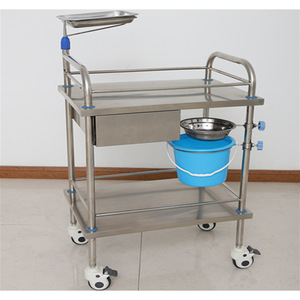 Carrito de tratamiento médico Da Cong de acero inoxidable de 600-750 mm, 3 niveles, con ruedas con freno para uso hospitalario - Product Image 2