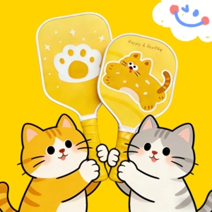 Raquette <span class=keywords><strong>de</strong></span> pickleball fantaisie en forme <span class=keywords><strong>de</strong></span> chat <span class=keywords><strong>de</strong></span> dessin animé pour enfants et <span class=keywords><strong>famille</strong></span>, en fibre <span class=keywords><strong>de</strong></span> verre, avec design léger et protection en TPU - Product Image 5