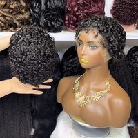Perruque en dentelle sans colle 5x5 Swiss HD en cheveux humains courts, bouclés et ondulés Chioma, Remy, pour femmes, avec nœuds décolorés, expédition sous 3 jours