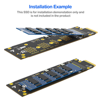 Adaptateur M.2 NVMe SSD EDSFF E1.S en métal 2230-2280 M-Key pour serveur/centre de données, stockage de bureau 128 Gbit/s, échange à chaud, en stock