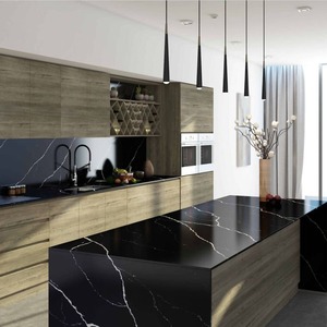 Quartz Nero Marquina – Pierre de quartz synthétique noire haut de gamme pour les intérieurs de luxe et les applications architecturales - Product Image 2