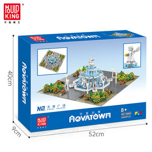 Mould King-bloque de construcción de arquitectura para regalo de cumpleaños, luz Led 16003, vista de calle cuadrada de Ángel - Product Image 2