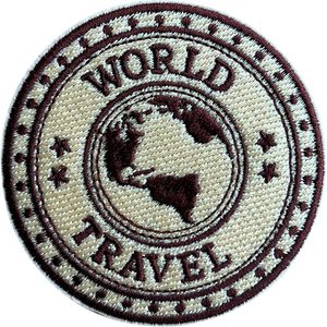 World Travel Embroidery Patch 3 Inches Iron On <b>Sew</b> On Fabric Applique For <b>Bags</b> - Product Image 1