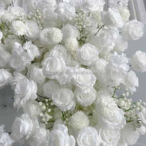 Söz yapay çiçekler kemer düğün çiçek kemer dekorasyon kare beyaz çiçek kemer zemin - Product Image 5