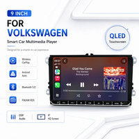 Head Unit Mobil Android Universal 9 Inch 2 Din VW, AVN Wireless CarPlay untuk Passat Polo Golf Mk5 Mk6 Jetta