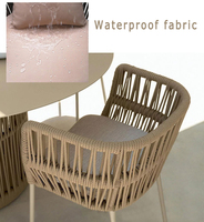 Nouvelle conception de mobilier de jardin d'extérieur, ensemble de quatre pièces, table et chaises en rotin, chaise de salle à manger d'extérieur
