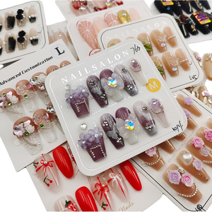 Hot Y2K Gothic hạnh nhân nail sticker handmade Báo Chí móng tay với Stiletto bướm thiết kế chất lượng cao vuông ứng dụng cho Đảng - Product Image 3