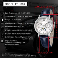 Montre PAGANI DESIGN PD-1789, bracelet en cuir véritable, diamants, luxe, étanche, tendance, quartz, pour femme, vente en gros d'usine.