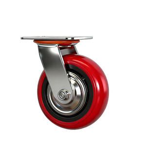 Fabrik Großhandel Große Menge Industrieller Kunststoff kern Rot Universal-Brems rollen Polyurethan-Rollen - Product Image 2