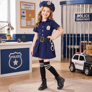 Nuevo Disfraz Azul para Niñas 2026, Disfraz de Policía para Halloween, Juego de Cosplay, Vestido de Mujer Policía para Niñas - Product Image 1